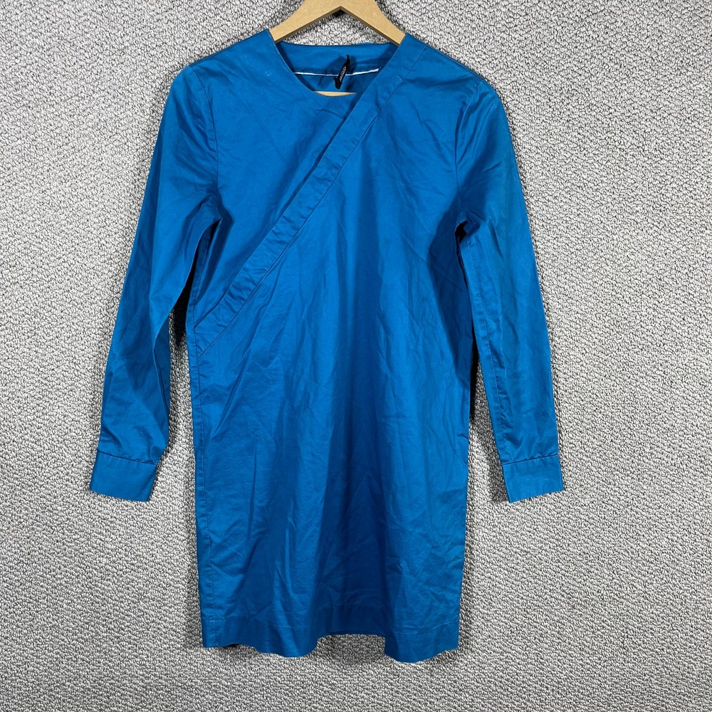 Kate Spade Saturday Crossover Shirt Dress Womens Size Small Blue‎ Mini Tunic